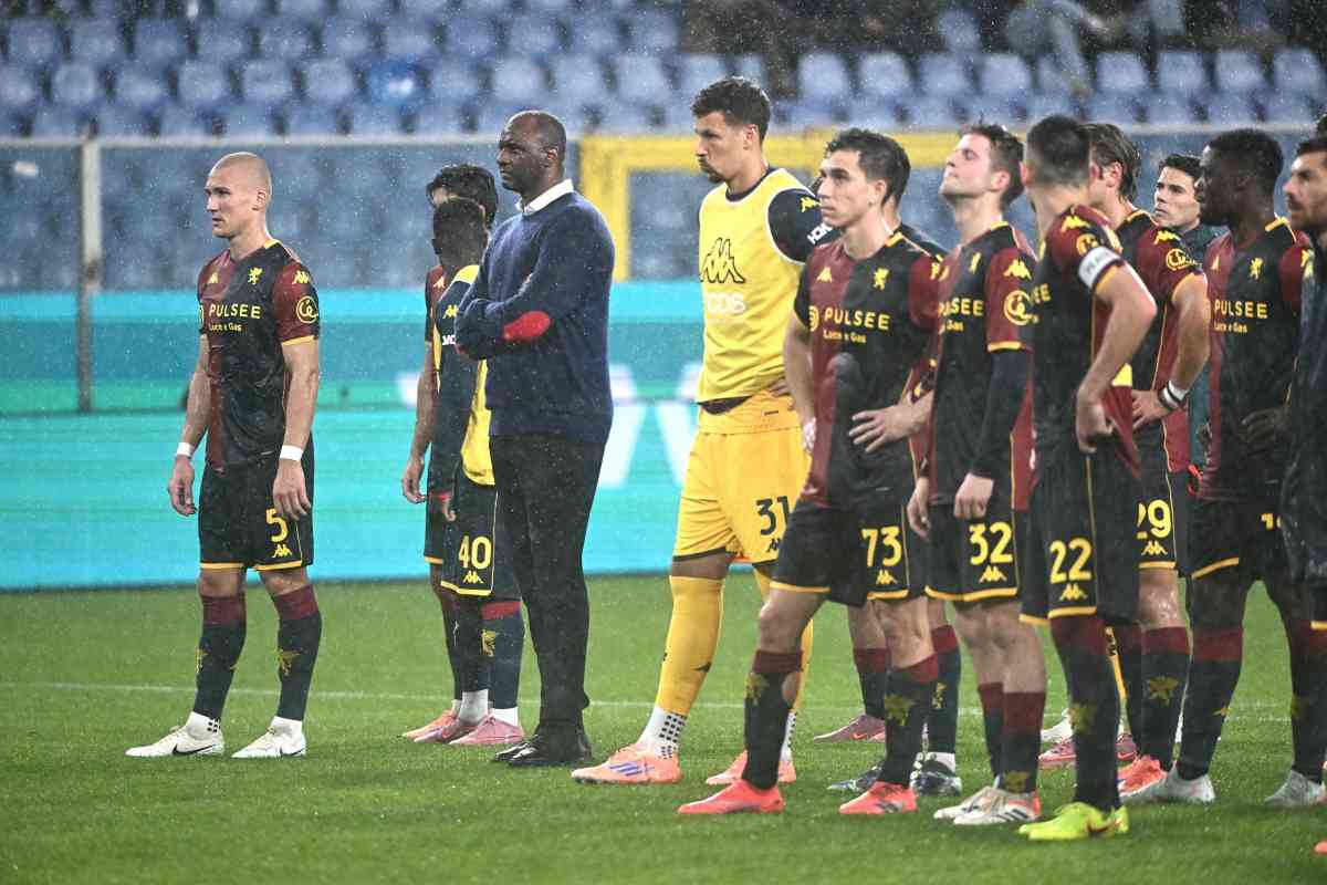 I giocatori del Genoa a Marassi