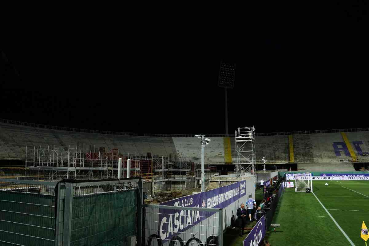 Lavori in Curva Fiesole presso lo stadio Artemio Franchi di Firenze (LaPresse) - FiorentinaUno.com