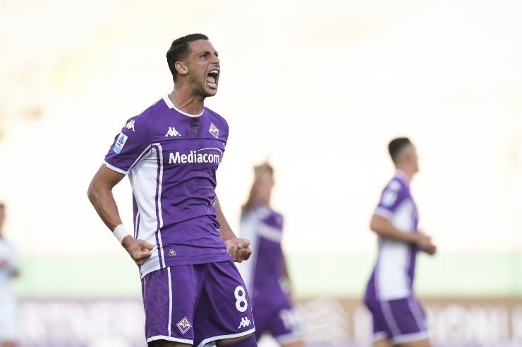 L'esultanza di Rolando Mandragora dopo il gol