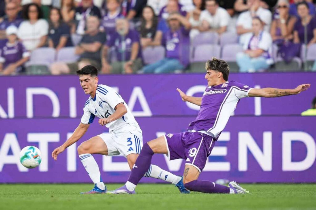 Fortini con la maglia della Fiorentina