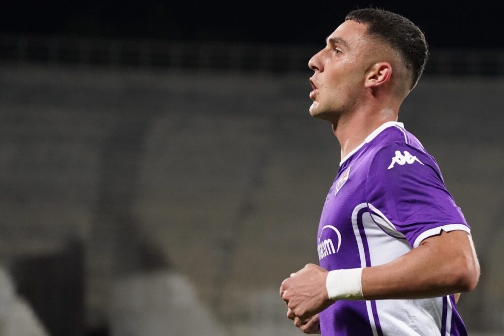 Roberto Piccoli esulta dopo un gol al Franchi (LaPresse) - FiorentinaUno.com