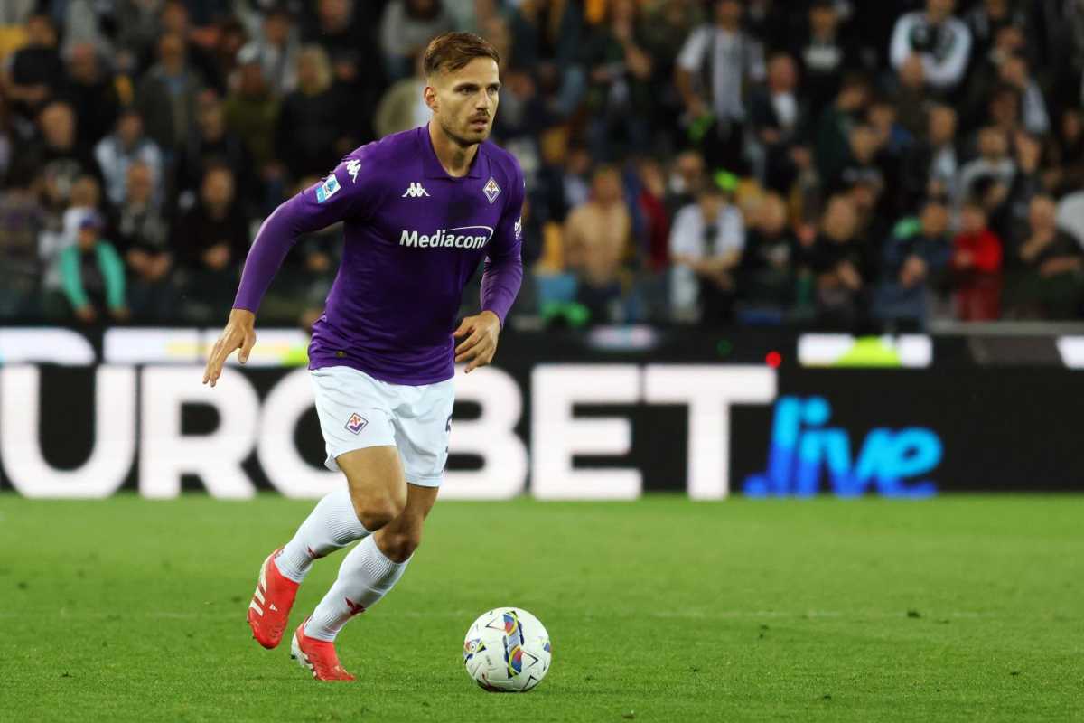 Marin Pongracic in campo durante Udinese-Fiorentina (LaPresse) - FiorentinaUno.com 