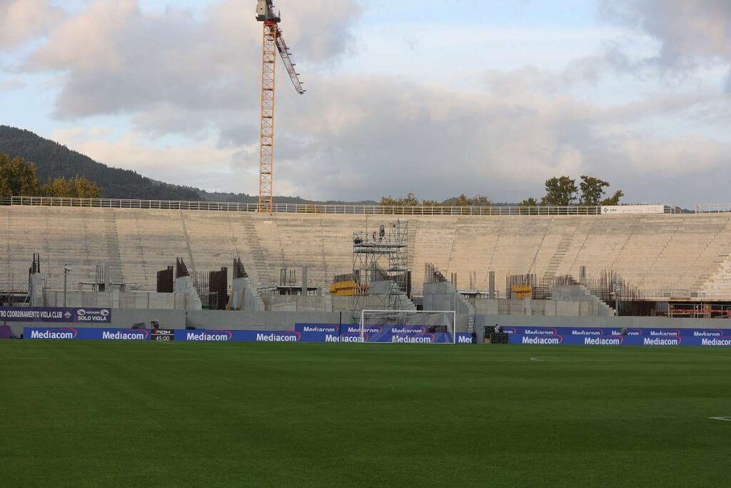 I lavori in Curva Fiesole allo stadio Franchi (OneFootball) - FiorentinaUno.com