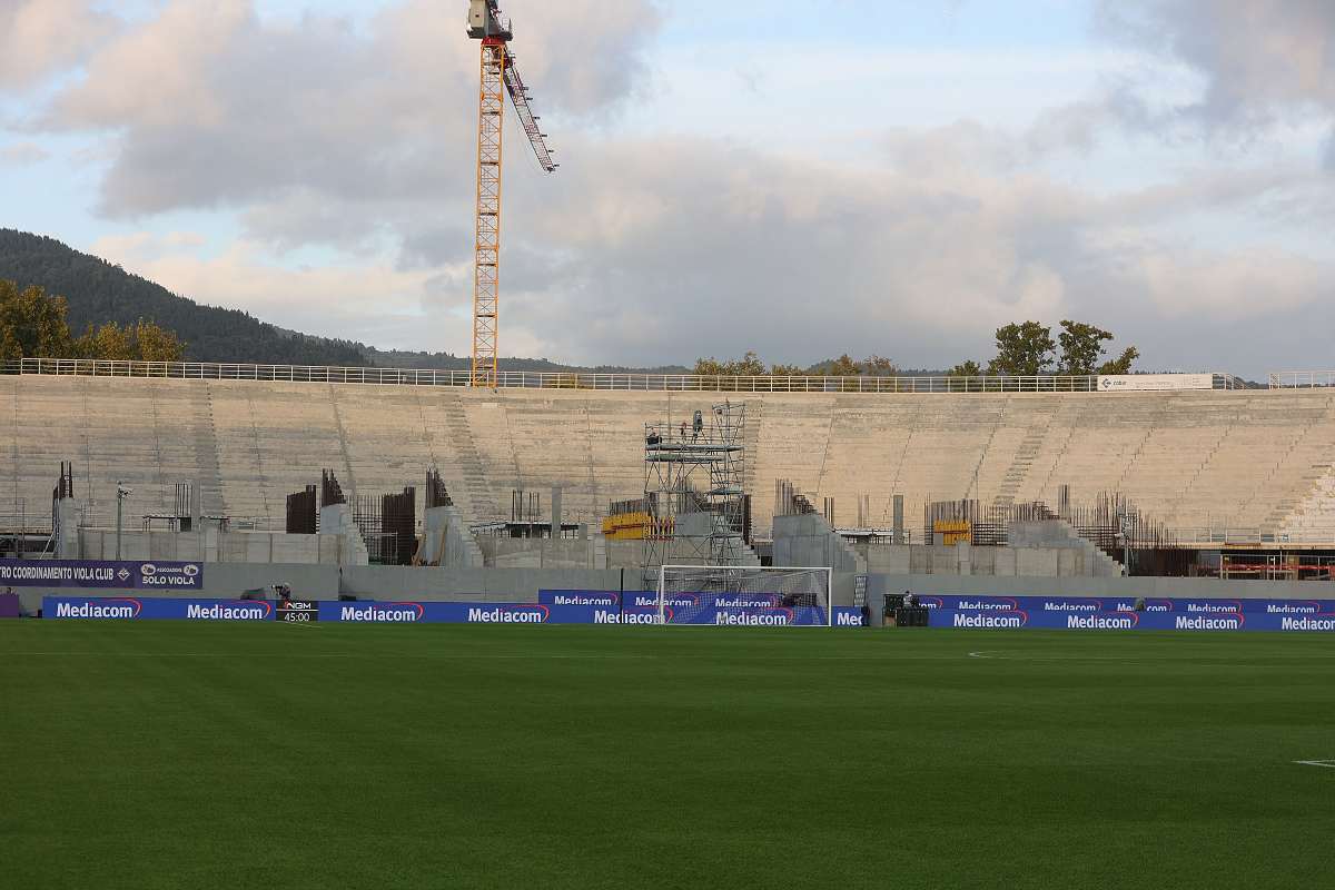 I lavori in Curva Fiesole allo stadio Franchi (OneFootball) - FiorentinaUno.com