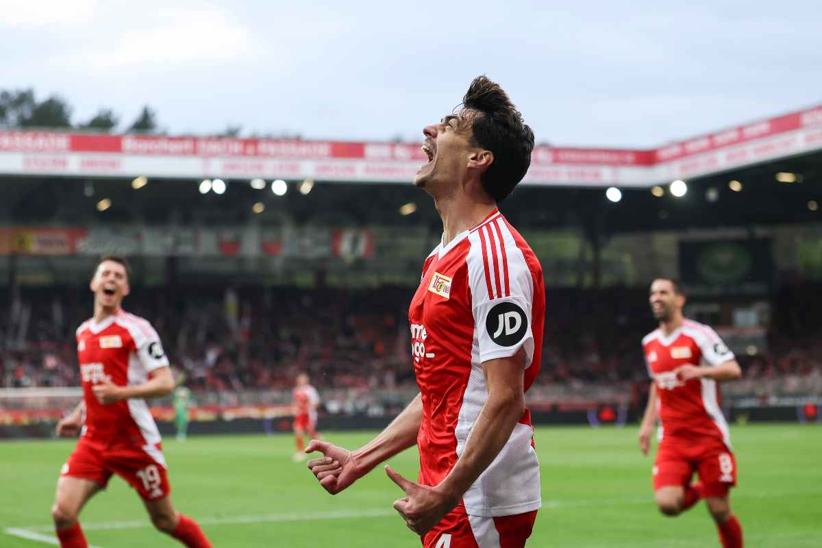 Diogo Leite esulta per un gol segnato con la maglia dell'Union Berlino (OneFootball) - FiorentinaUno.com 