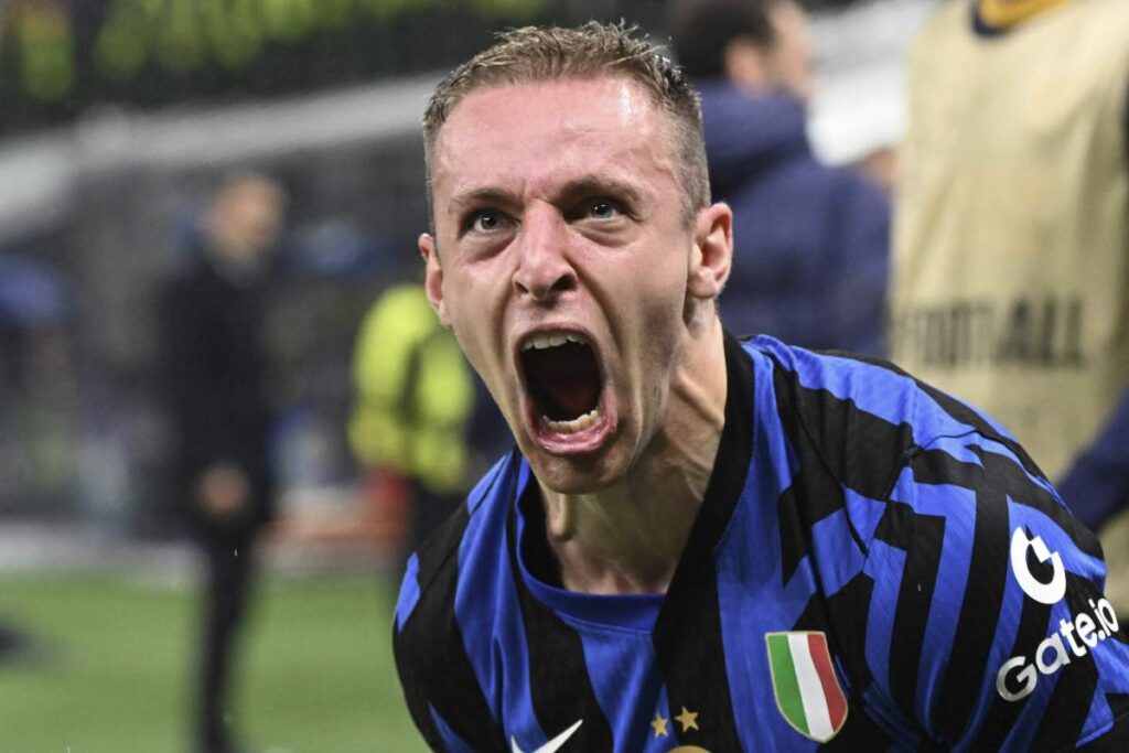 L'esultanza di Davide Frattesi