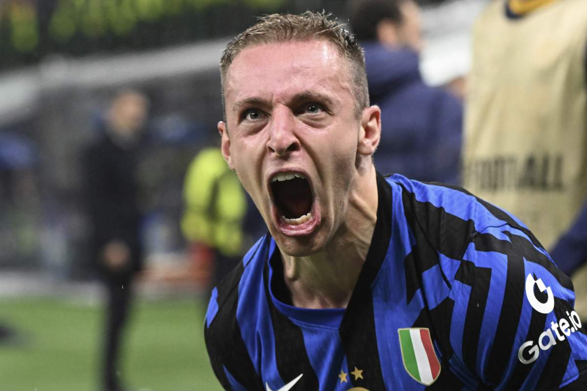 L'esultanza di Davide Frattesi