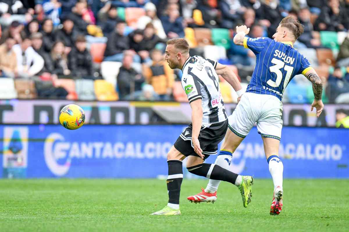Lovric con la maglia dell'Udinese