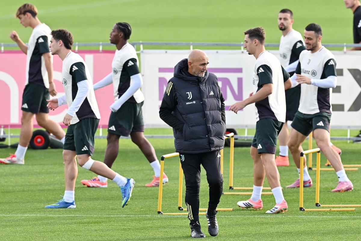 Spalletti allena la Juventus in campo