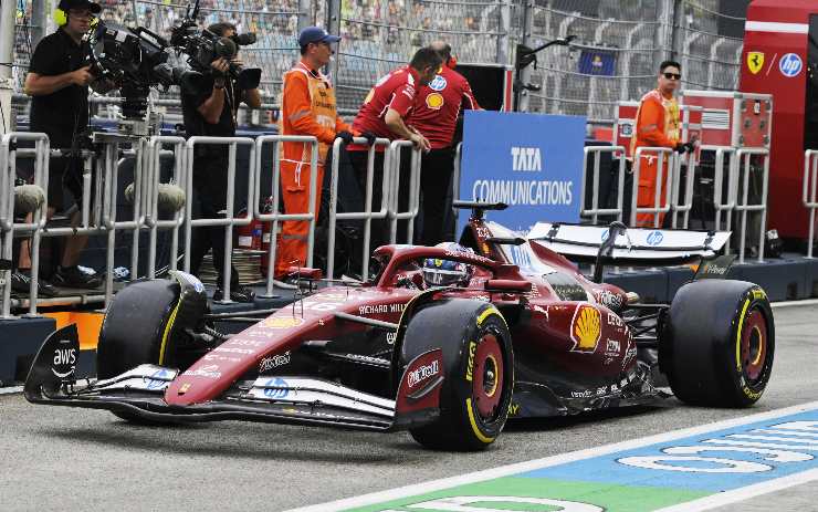 Leclerc a bordo della sua Ferrari