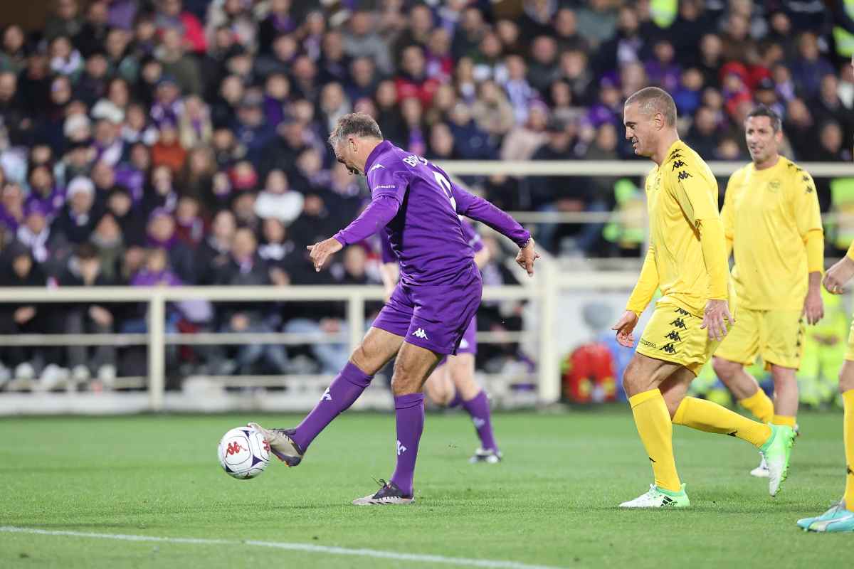 Batistuta con la maglia della Fiorentina