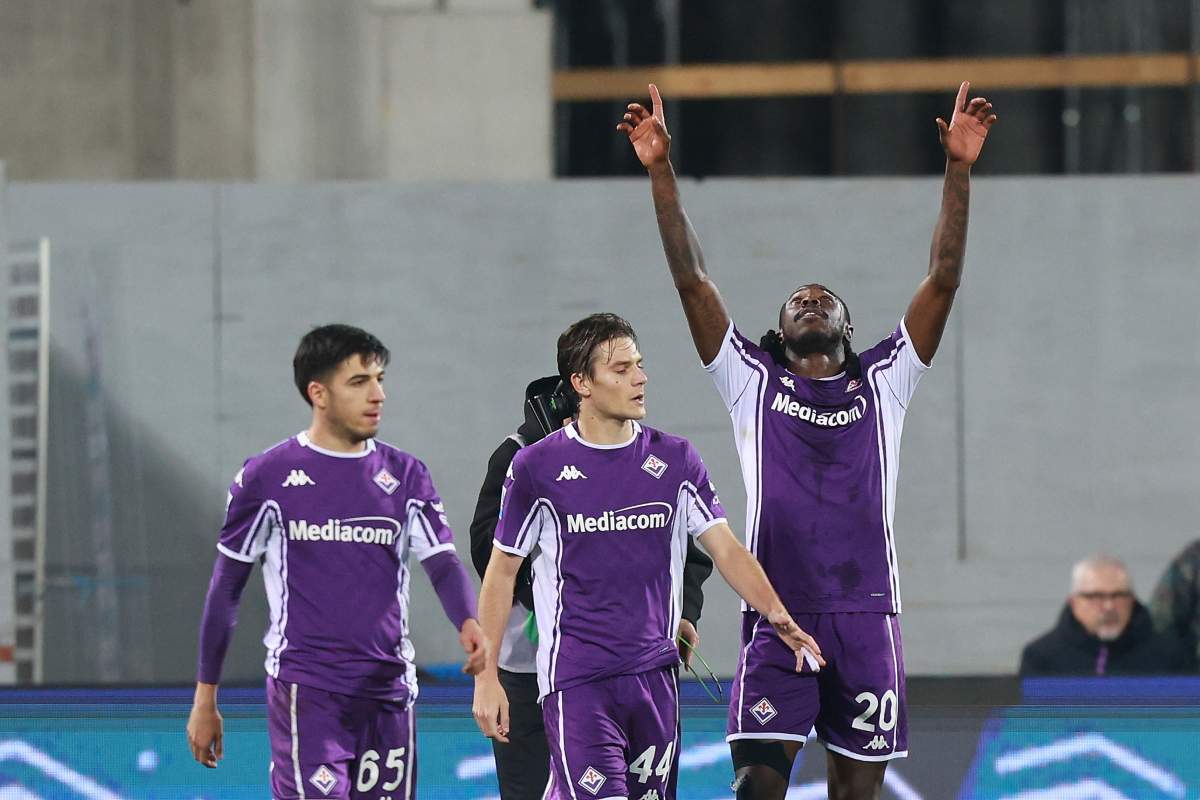 Moise Kean esulta dopo la doppietta segnata all'Udinese (OneFootball) - FiorentinaUno.com