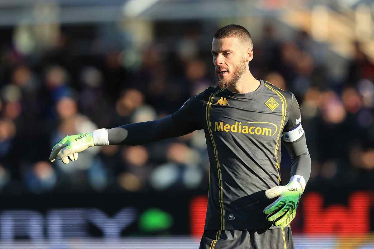 David De Gea in campo durante Fiorentina-Milan al Franchi (OneFootball) - FiorentinaUno.com 