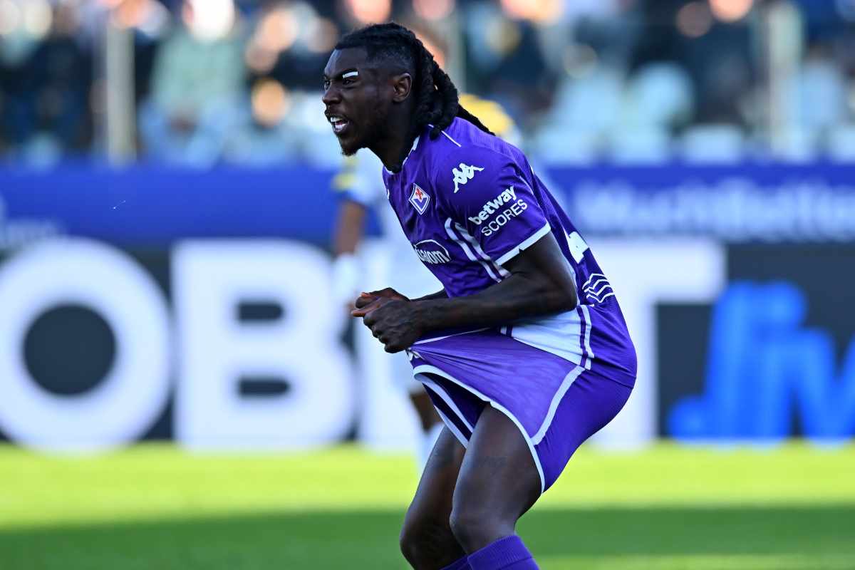 L'attaccante Moise Kean durante Parma-Fiorentina (OneFootball) - FiorentinaUno.com 