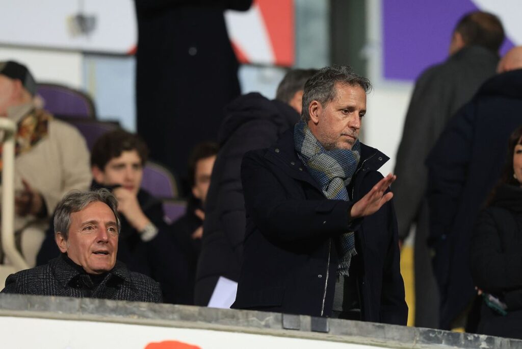 Fabio Paratici in tribuna a Fiorentina Torino