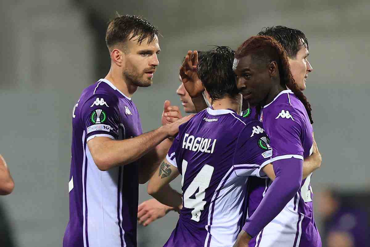 I giocatori della Viola in campo