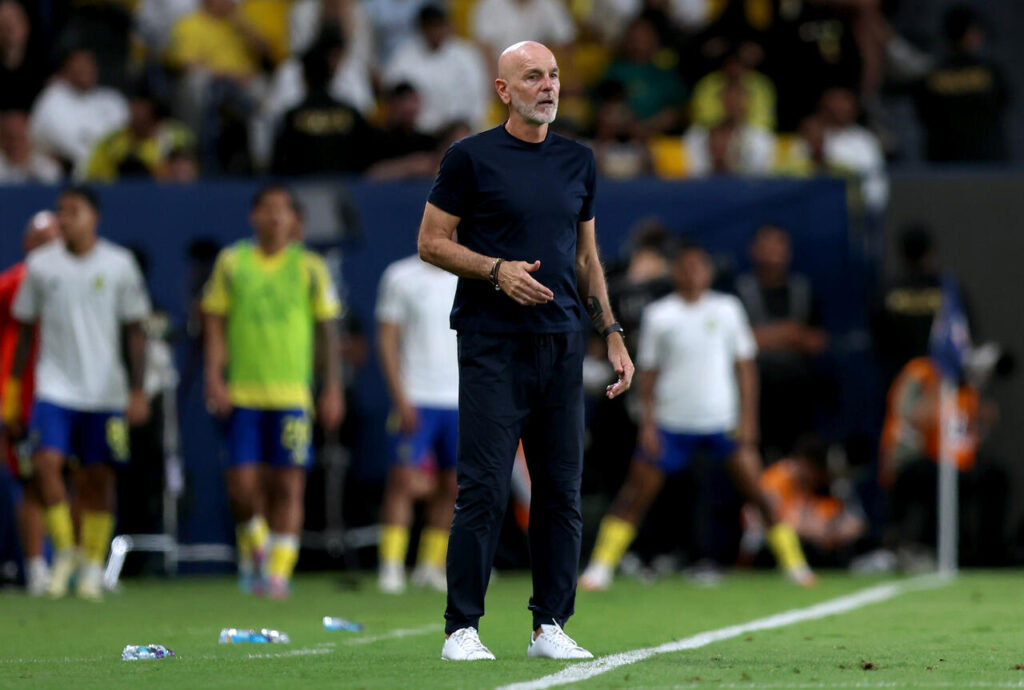 RIYADH, SAUDI ARABIA - MAY 07: Stefano Pioli, Head Coach of Al Nassr, looks on during the Saudi Pro League match between Al Nassr and Al Ittihad